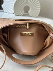 CHANEL 26S MINI SHOPPING BAG 24 IN TAUPE BROWN LAMBSKIN