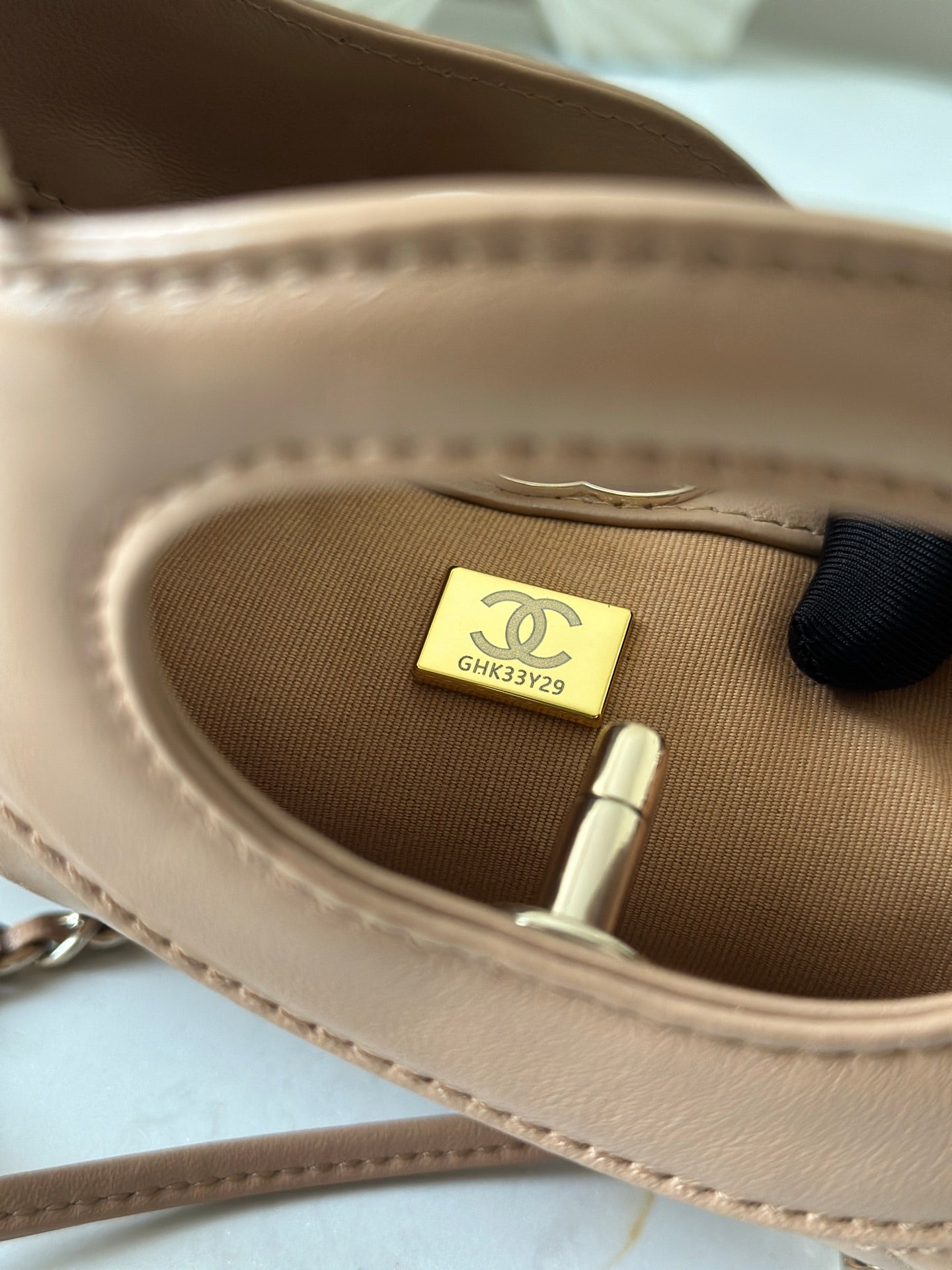 CHANEL 26S MINI SHOPPING BAG 24 IN TAUPE BROWN LAMBSKIN