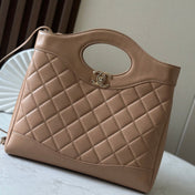 CHANEL 26S MINI SHOPPING BAG 32 IN TAUPE BROWN LAMBSKIN