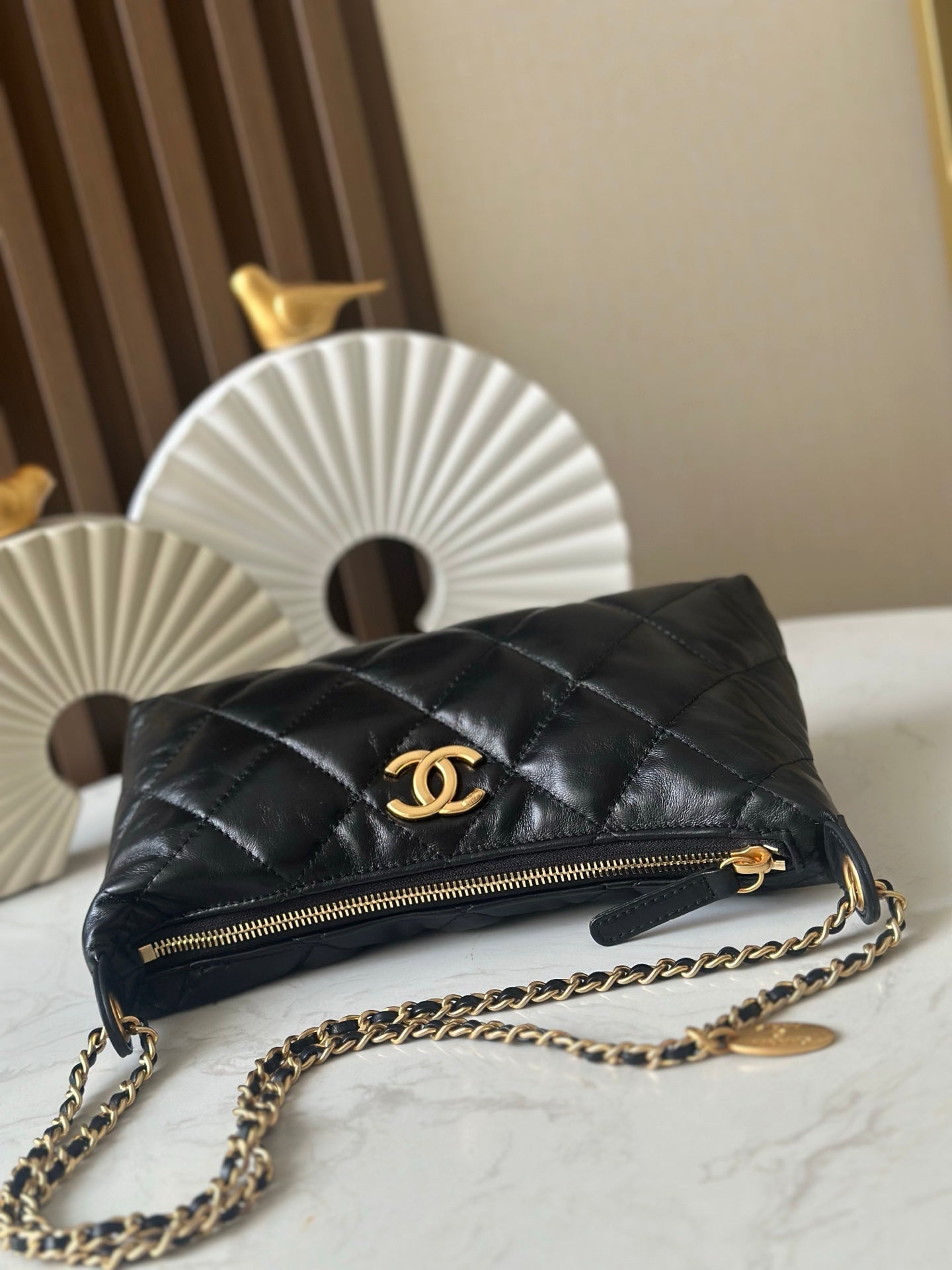 CHANEL 26S HOBO BAG 26 IN BLACK LAMBSKIN