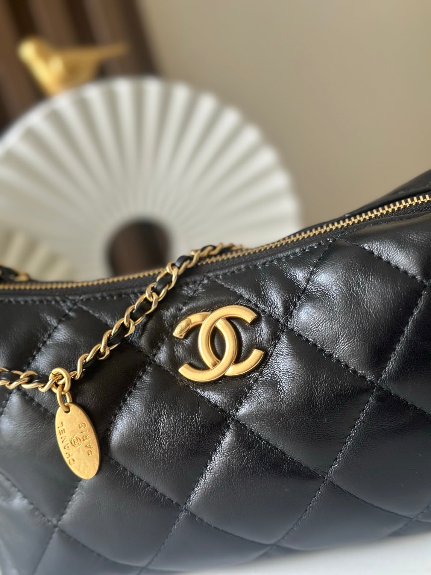 CHANEL 26S HOBO BAG 26 IN BLACK LAMBSKIN