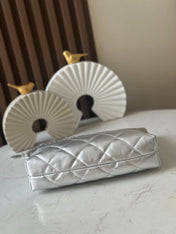 CHANEL 26S HOBO BAG 26 IN SILVER LAMBSKIN