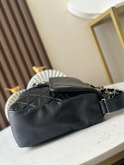 CHANEL 25S SHOULDER BAG 40 IN BLACK CAVIAR WITH SILVER HARDWARE