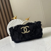 CHANEL 26S FLAP BAG 27 IN BLACK TWEED