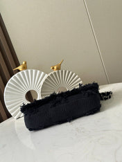 CHANEL 26S FLAP BAG 27 IN BLACK TWEED