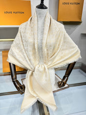 LV SCARF 140 CM IN WOOL MIX SILK 693013