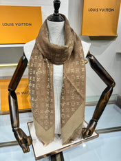 LV SCARF 140 CM IN WOOL MIX SILK 693014