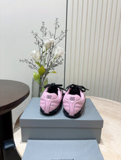 SOCCER SNEAKER IN PINK MIX BLACK QUILTED LAMBSKIN