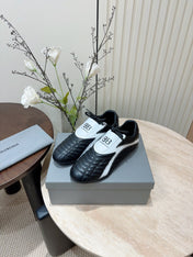 SOCCER SNEAKER IN BLACK MIX WHITE QUILTED LAMBSKIN