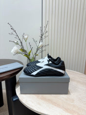 SOCCER SNEAKER IN BLACK MIX WHITE QUILTED LAMBSKIN