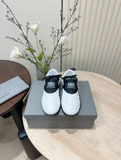 SOCCER SNEAKER IN WHITE MIX BLACK QUILTED LAMBSKIN