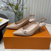 HIGH SLINGBACKS 5 CM IN BEIGE CREAM CALFSKIN