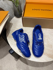 FOOTPRINT SOCCER SNEAKER IN COBALT BLUE CALFSKIN