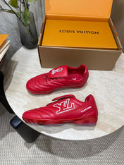 FOOTPRINT SOCCER SNEAKER IN CHERRY RED CALFSKIN