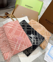 CLASSIC CHECK SCARF 168 CM IN ROSE PINK CASHMERE 396321