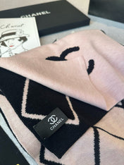 SCARF 180 CM IN PASTEL PINK MIX BLACK CASHMERE 401972