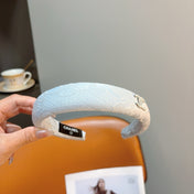 CHANEL 26S HEADBAND IN LIGHT BLUE SILK 505273