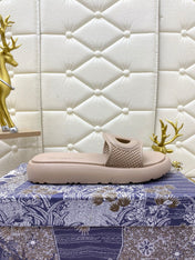 DIOR FLAT SLIDES 25S IN BEIGE TPU