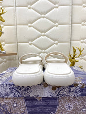 DIOR FLAT SLIDES 25S IN WHITE TPU