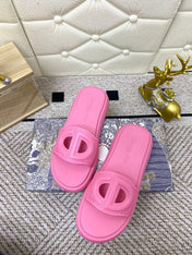 DIOR FLAT SLIDES 25S IN PINK TPU