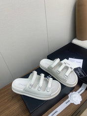 DAD SANDAL IN WHITE LAMBSKIN MULE
