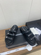 DAD SANDAL IN BLACK LAMBSKIN MULE