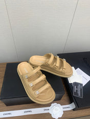 DAD SANDAL IN YELLOW CREAM LAMBSKIN MULE