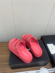 DAD SANDAL IN RED PINK LAMBSKIN MULE