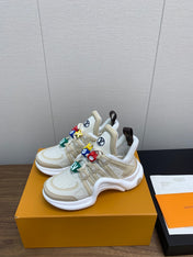 LV ARCHLIGHT SNEAKER BEIGE MIX CAMEL BROWN CALFSKIN
