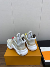 LV ARCHLIGHT SNEAKER BEIGE MIX CAMEL BROWN CALFSKIN