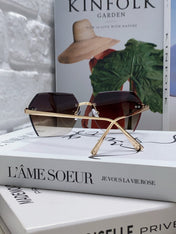 PANTHÈRE RIMLESS GEOMETRIC FRAME SUNGLASSES 562061 IN METAL
