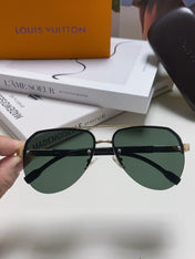 PILOT SUNGLASSES 582589 IN GOLD METAL DARK GREEN LENSES