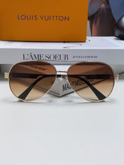 PILOT SUNGLASS 581363 IN GOLD METAL BROWN SMOKE LENSES