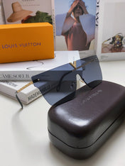 SQUARE SUNGLASS 581372 IN GOLD METAL GREY LENSES