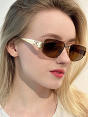 TRIOMPHE SUNGLASS 512998 IN GOLD METAL BROWN LENSES