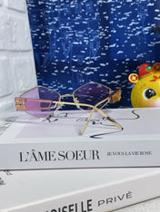 LOGO SUNGLASSES 560863 IN PURPLE CLEAR ACETATE GOLD METAL