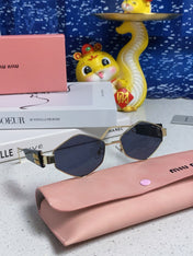 LOGO SUNGLASSES 560866 IN GOLD METAL BLACK LENS