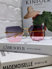 FIRST CRYSTAL SQUARE FRAME SUNGLASSES FE4082US IN METAL