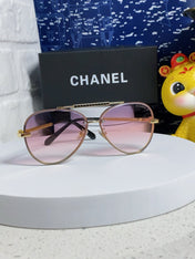 CAT EYE SUNGLASSES 641934 IN GOLD METAL PINK SMOKE LENSES