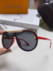BLACKWOOD SUNGLASSES 567457 IN RED ACETATE GOLD METAL
