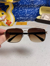 SIGNATURE SQUARE SUNGLASSES 567475 IN GOLD METAL BROWN SMOKE LENSES