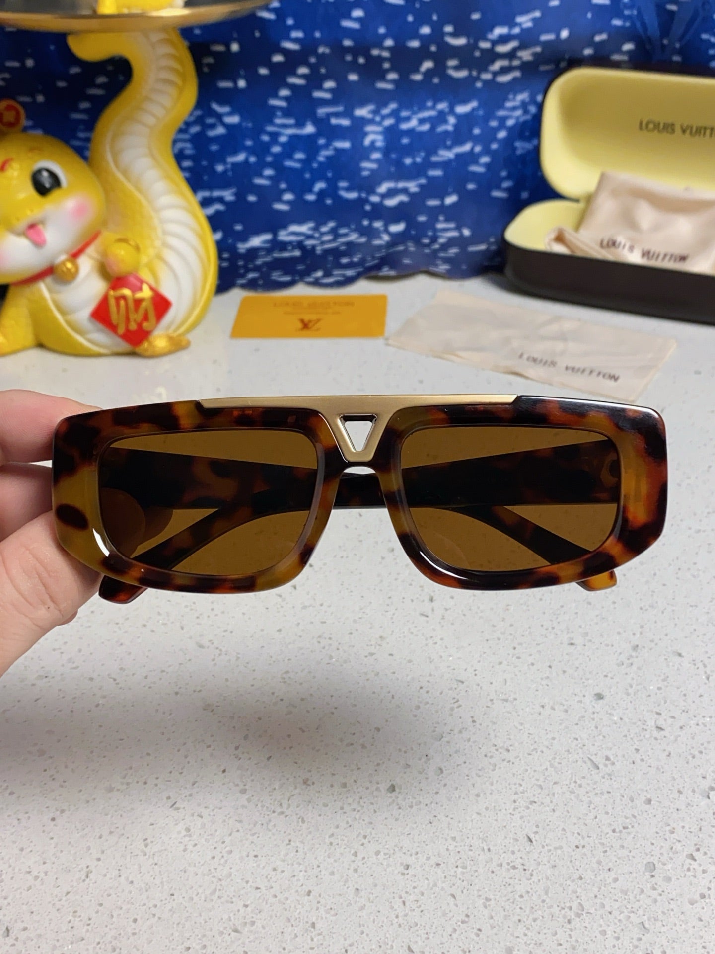 CLASH PILOT SUNGLASSES 567479 IN HAVANA ACTETE GOLD METAL
