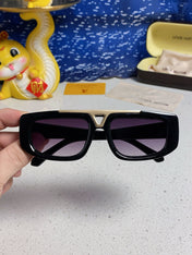 CLASH PILOT SUNGLASSES 567480 IN BLACK ACTETE GOLD METAL