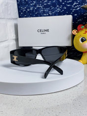 TRIOMPHE SUNGLASS 533220 IN BLACK ACETATE GOLD LOGO