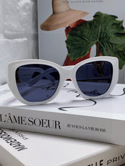 ICON CAT EYE SUNGLASSES 570248 IN WHITE ACETATE