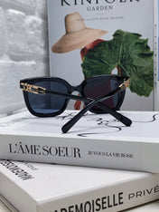 TRIOMPHE SUNGLASSES  573252 IN BLACK ACETATE METAL LOGO