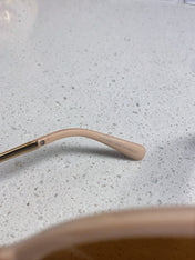 OVAL SUNGLASSES 640341 IN NUDE ACETATE METAL FRAME