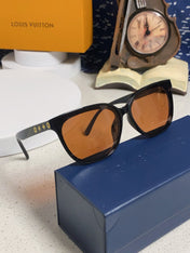 CAT EYE SUNGLASSES 571647 IN BLACK ACETATE BROWN LENS