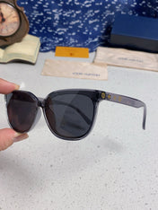 CAT EYE SUNGLASSES 571649 IN GREY CLEAR ACETATE