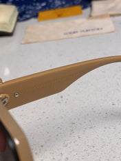 SQUARE SUNGLASSES 571654 IN DARK BEIGE SMOKE ACETATE